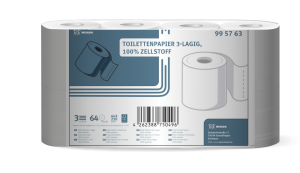 WISADA Toilettenpapier 3-lagig, Zellstoff