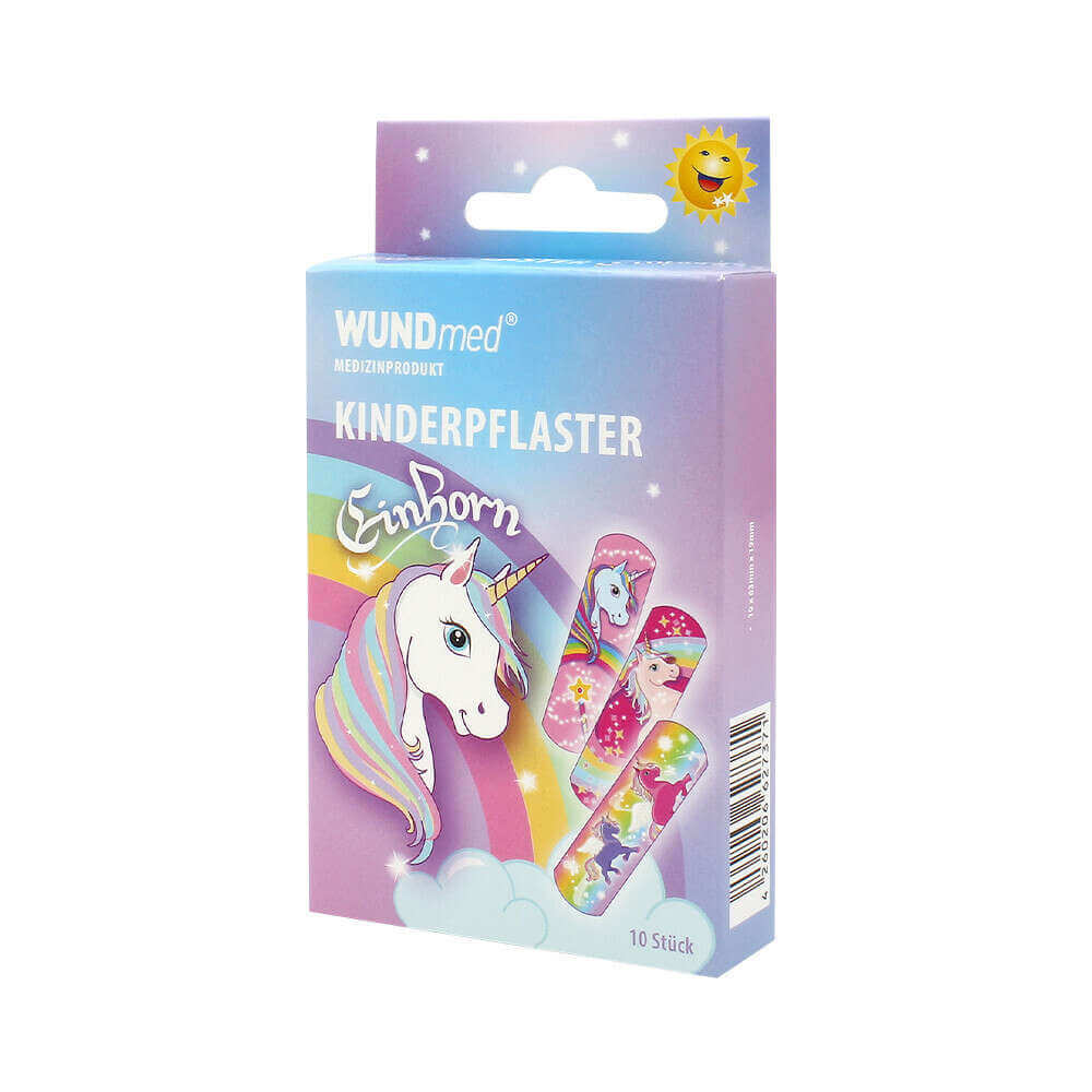 Kinder - Pflasterstrips Einhorn, 10 Stück