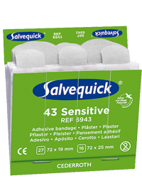 Salvequick Sensitive Pflaster, 43 Stück – hautfreundliche Nachfüllpackung
